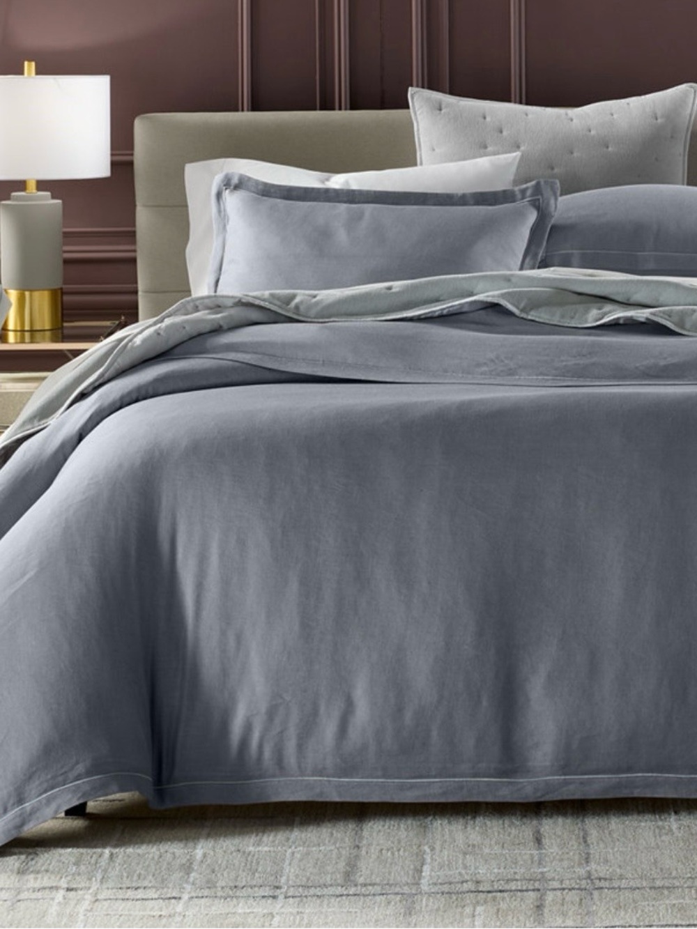 Hotel Collection Linen/Modal Blend 3-Pc. Comforter Set, Full/Queen - Picture 7 of 12
